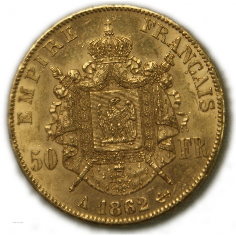 50 Francs  NAPOLÉON III 1862 A PARIS, SUP, lartdesgents.fr