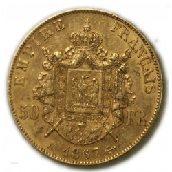50 Francs NAPOLÉON III 1867 A PARIS , TTB, lartdesgents.fr