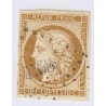 Timbre N°1 10 c. bistre-jaune 1850 signé Oblitéré, cote 350 Euros l'art des gents