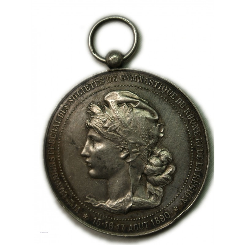 Médaille de concours de Gymnastique - Rhône, Saint Etienne 1890