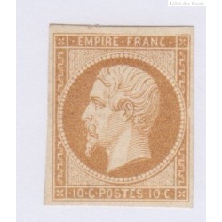 Timbre N°13A,  10 c. Bistre signé neuf**, cote 900 Euros l'art des gents