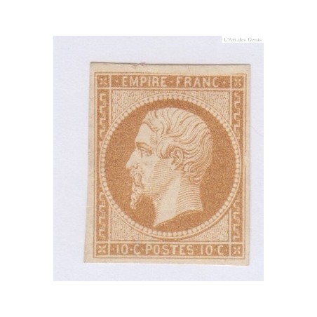 Timbre N°13A, 10 c. Bistre signé neuf**, cote 900 Euros l'art des gents Timbre N°13A, 10 c. Bistre signé neuf**, cote 900 Euros l'art des gents