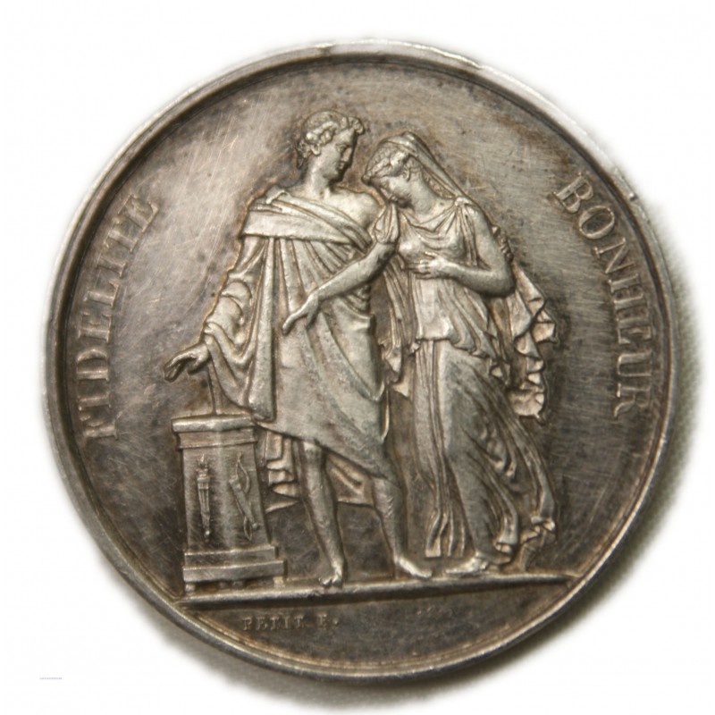 Médaille Mariage Fidelité Bonheur par Petit F.- lartdesgents