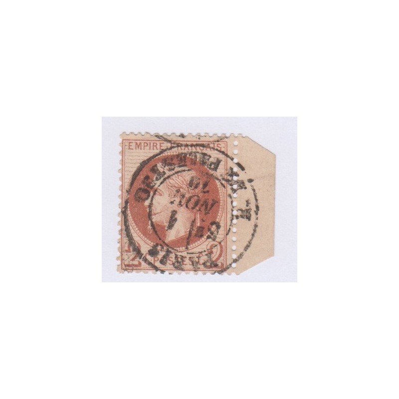 Timbre N°26A 2 c. rouge-brun Type I, oblitération 1870 PARIS rare lartdesgents.fr