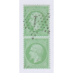 Paire Timbres n°35, 5 c. vert pâle s. bleu, déc 1871 oblitérés Etoile Paris  cote 500 euros lartdesgents.fr
