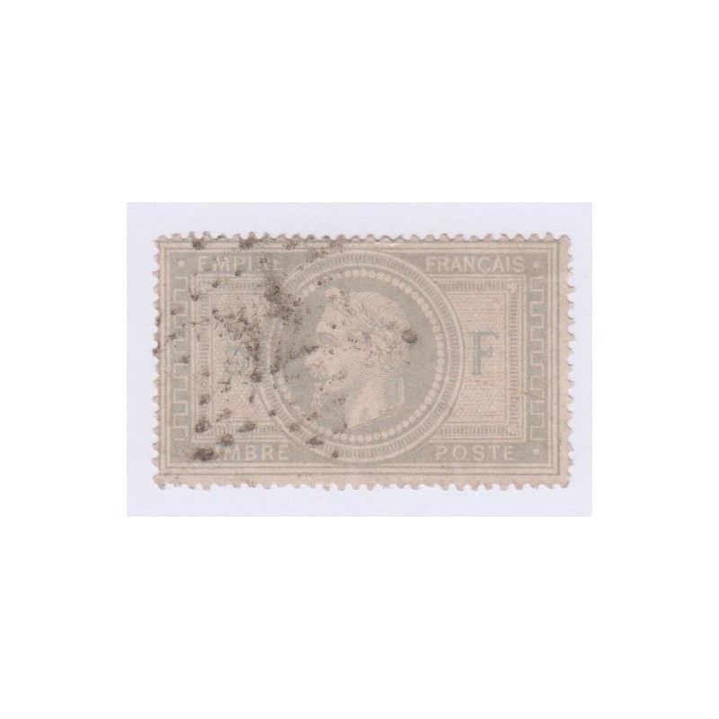 Timbre N°33A, 5F violet-gris, nov 1869 oblitéré cote 1300 euros lartdesgents.fr