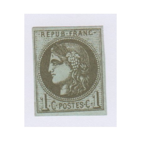 N°39B , 1c. olive,  déc.1870 Neuf Signé cote 220 euros lartdesgents.fr