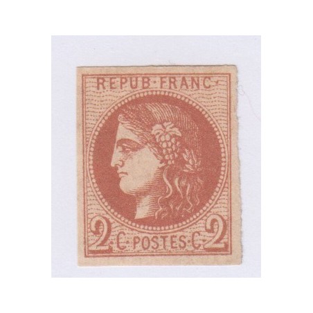 N°40B , 2c. brun-rouge,  18 déc 1870 NEUF* Signé cote 360 Euros lartdesgents.fr