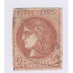 Timbre n°40B , 2c. brun-rouge, 18 déc 1870 Oblitéré signé Calvès  cote 330 Euros lartdesgents.fr