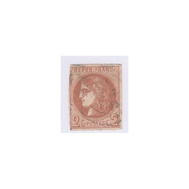 Timbre n°40B , 2c. brun-rouge, 18 déc 1870 Oblitéré signé Calvès  cote 330 Euros lartdesgents