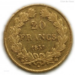 LOUIS PHILIPPE Ier 20 Francs 1837 W LILLE, lartdesgents.fr