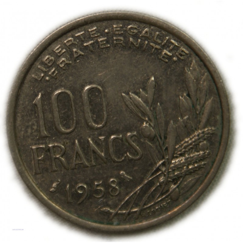 COCHET -100 Francs 1958 Chouette TTB, lartdesgents.fr