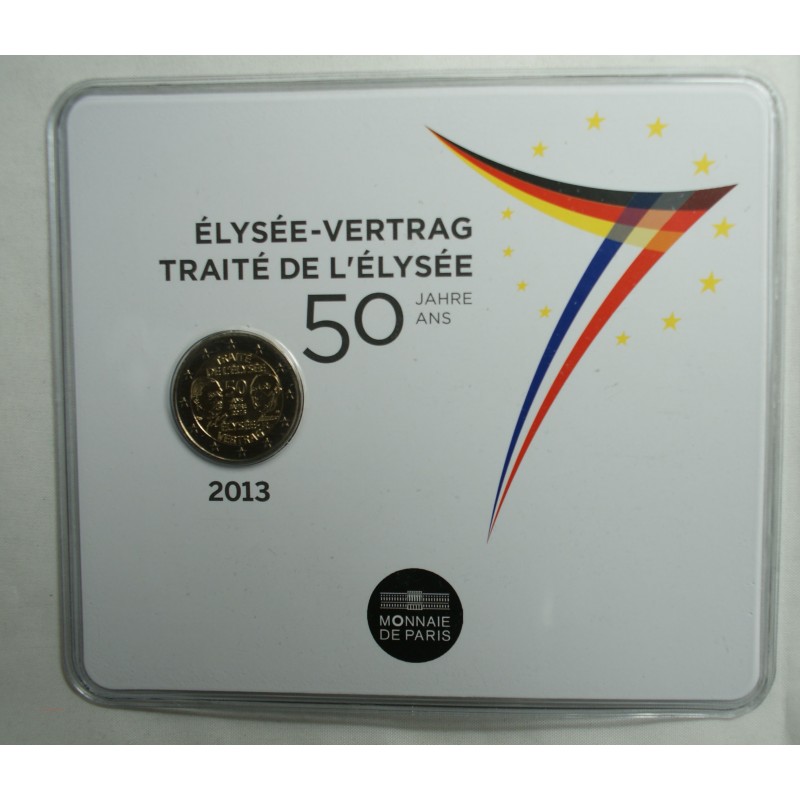 Blister BU Commémorative 2 euro France 2013 Traité de l' Elysée, lartdesgents.fr
