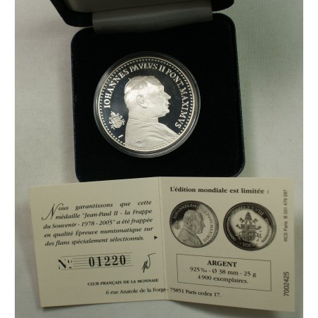 Médaille Vatican Jean Paul II 2005 argent 25grs, lartdesgents