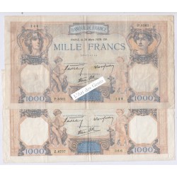 CERES & MERCURE- 1000 Francs 4 Billets TB/TTB, lartdesgents