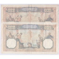 CERES & MERCURE- 1000 Francs 4 Billets TTB (2), lartdesgents