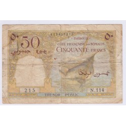 DJIBOUTI Côte des Somalie 50 francs (1952), lartdesgents.fr