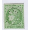 N°42B , 5c. vert-jaune report 2, déc 1870 Oblitéré signé cote 220 Euros lartdesgents.fr