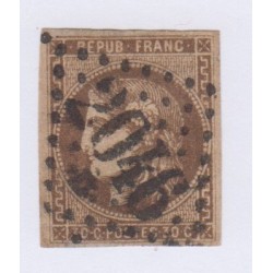 N°47d, 30 c. brun foncé, déc 1870, oblitéré cote 400 Euros  lartdesgents.fr