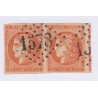 Paire Timbres N°48c, 40 c. rouge-orange, déc 1870, oblitérés signés calvès  cote 550 Euros  lartdesgents.fr