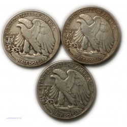 USA - half Dollar Liberty 1943 s + 2 X 1944, lartdesgents.fr