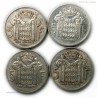 Monaco - 4 x 5 francs Prince RAINIER III lartdesgents.fr