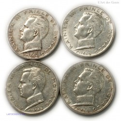 Monaco - 4 x 5 francs Prince RAINIER III lartdesgents.fr