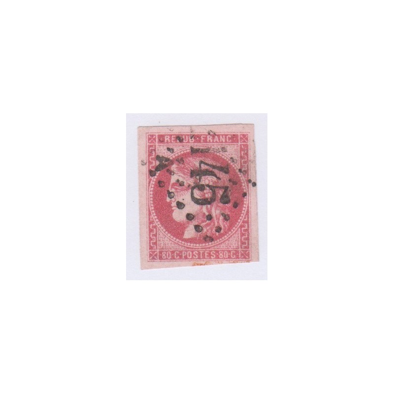 Timbre n°49c, 80 c. rose carminé, déc 1870, oblitéré signé cote 550 Euros  lartdesgents
