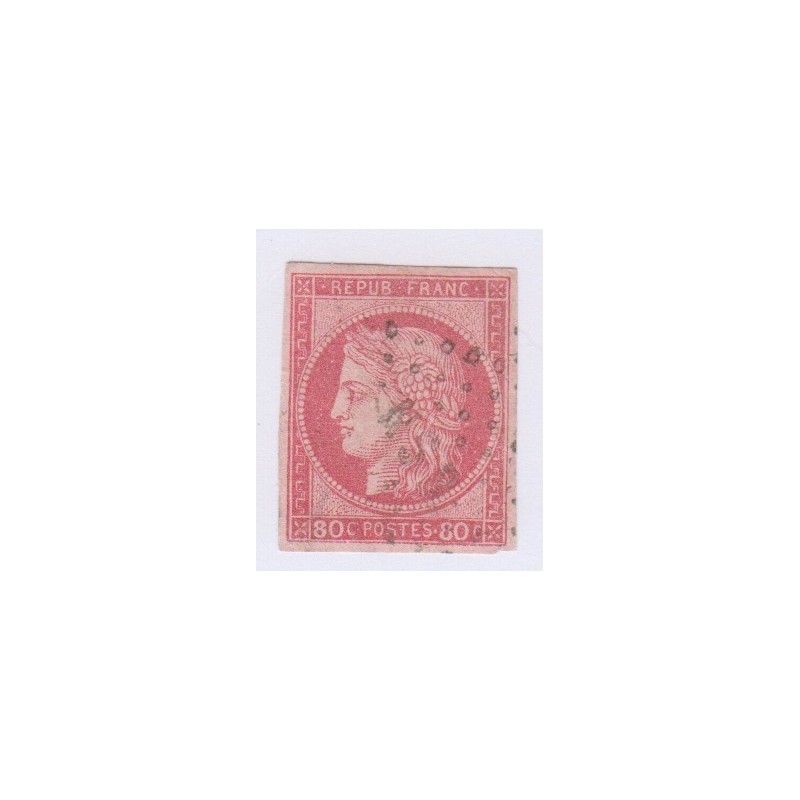 N°49, 80 c. rose, déc 1870, oblitéré cote 350 Euros  lartdesgents.fr