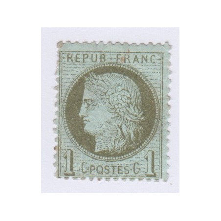 Timbre n°50, 1 c. vert-olive, nov 1872, neuf* cote 100 Euros  lartdesgents
