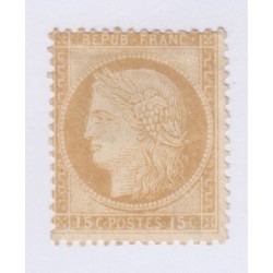 Timbre n°55, 15 c. bistre, 1873, neuf sans gomme signé cote 180 Euros  lartdesgents