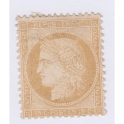 Timbre n°55, 15 c. bistre, 1873, neuf sans gomme cote 180 Euros  lartdesgents