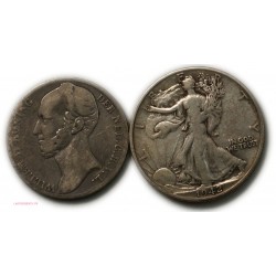 Nederland et USA 1 GULDEN 1848+ HALF $ 1942 S, lartdesgents.fr