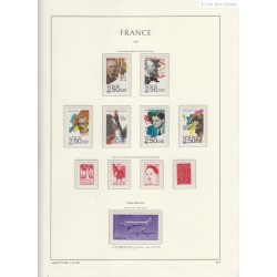 Timbres Année 1992 N°2736 à  N°2784 sur 5 feuilles Leuchtturm - Neufs** - cote 84.20 Euros lartdesgents