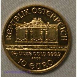 Autriche - 10 € euro Or Philharmonique 2003 24k 999/00