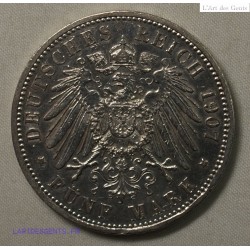 Germany- FUNF 5 Mark 1907 Preussen, lartdesgents.fr