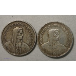 Suisse Helvética - 5 Francs 1931 B & 1953 B, lartdesgents.fr