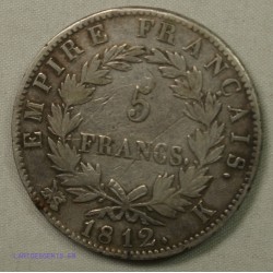 FRANCE Napoléon Ier -  Écu 5 Francs 1812 K Bordeaux, lartdesgents.fr