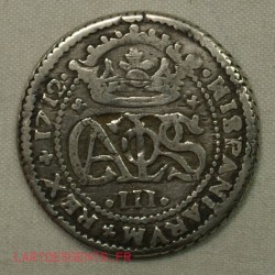 Spain - 2 réales 1712 Barcelone Carolus III, lartdesgents.fr