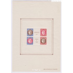 France BLOC N°3 Exposition Philatélique de Paris  cote 360 Euros lartdesgents.fr