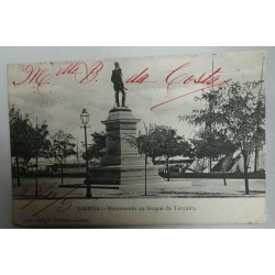 CPA PORTUGAL LISBOA - Monumento ao Duque da Teiceira 1905, voir cachet au dos