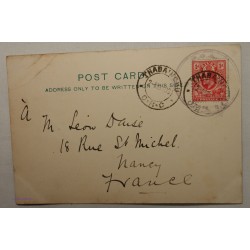 Carte postale de East London avec timbre Orange River COLONY, Affranchissement thaba'nchu 1906