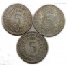 Germany- FUNF 5 Mark 1951F, 1963F, 1967F lartdesgents