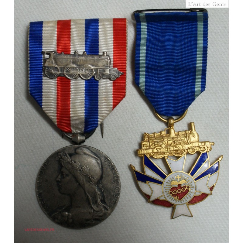 Médailles d\'honneurs des chemins de fer Argent + Émail  (rare), lartdesgents