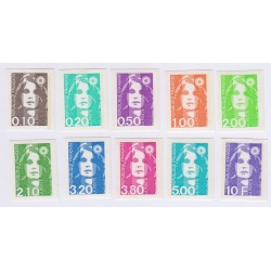 Série 10 timbres non dentelés n°2617 à 2626  Neufs** Lartdesgents.fr