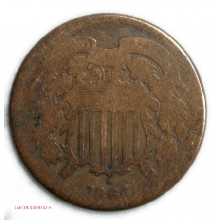 USA - 2 cents 1864 large motto, lartdesgents