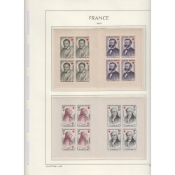 Carnets croix rouge n°2005 à 2010 Année 1956 à 1961- Cote 370 Euros Neufs** sur 3 feuilles Lartdesgents