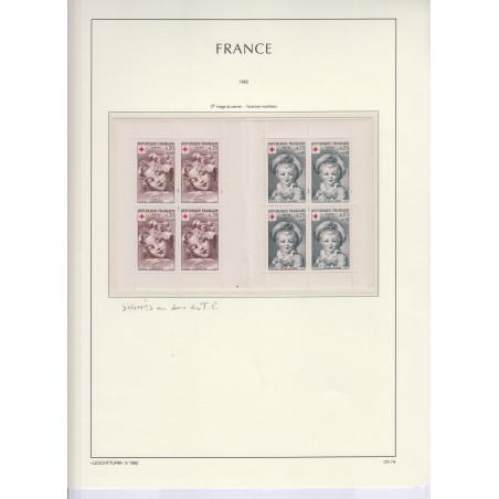 Carnets croix rouge n°2011 et 2011a signé sur chaque timbre  Année 1962- Cote 970 Euros Neufs** sur 2 feuilles Lartdesgents.fr