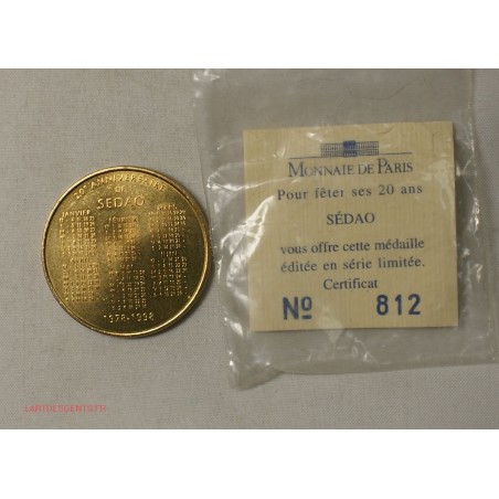 Médaille  MONNAIE DE PARIS  SEDAO 1998 L\'EURO VAUT,(2) lartdesgents
