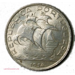 Portugal - 10 escudos 1954 argent, lardesgents.fr